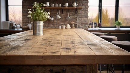 wooden blurred interior design kitchen island