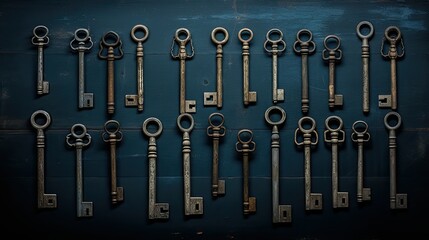 keys dark grey blue background