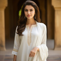 ladies kameez shalwar in white 