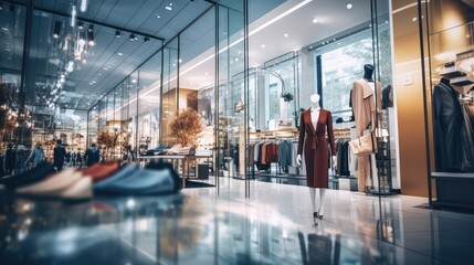 retail blurred commercial building interior