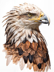 Obraz premium A Painting of a Crowned Guardian: Eagle's Vigilance, Adorned in Majesty