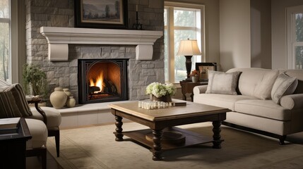 Fototapeta premium surround light granite A spacious living room is captured