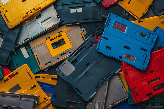 Obsolete floppy disks piled up, relics of a past era, overshadowed by modern storage solutions 
