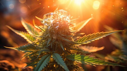 Obraz premium trichomes cannabis sun