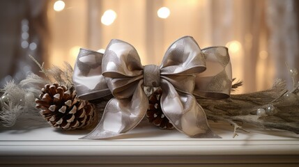 glamour silver christmas bows