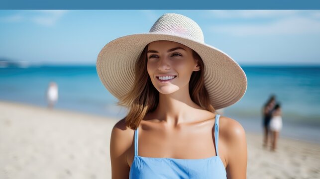 beach blue hat template
