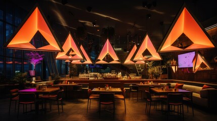 trendy triangle neon lights