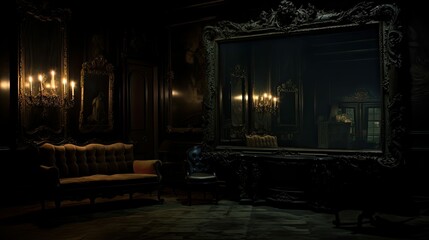 shadowy dark background room In the second photo