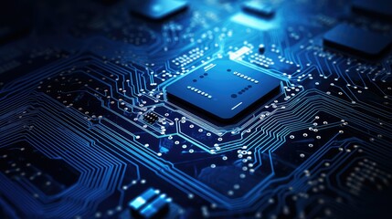 motherboard blue computer technology background