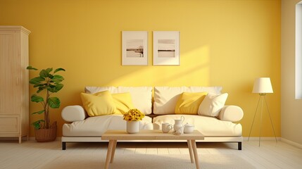 color blurred home interior yellow