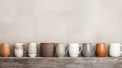 mugs warm grey background