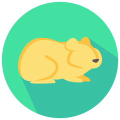 hamster round flat vector icon