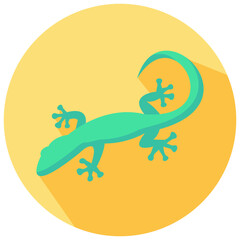 gecko round flat vector icon
