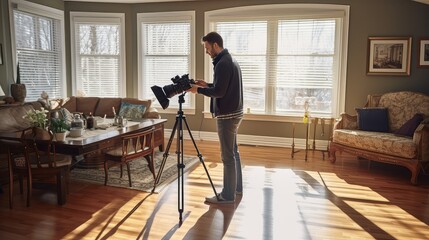 exposure home interior photographer with camera