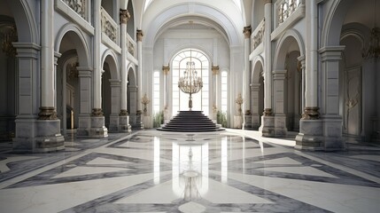 Fototapeta premium entrance grey white marble