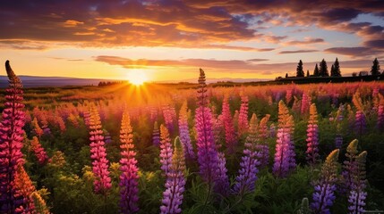 field purple and gold flowers