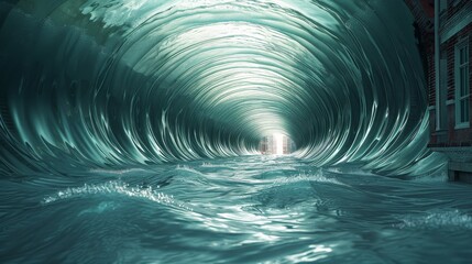 A tunnel with water flowing through it