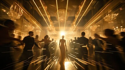 ballroom blurred art deco interior