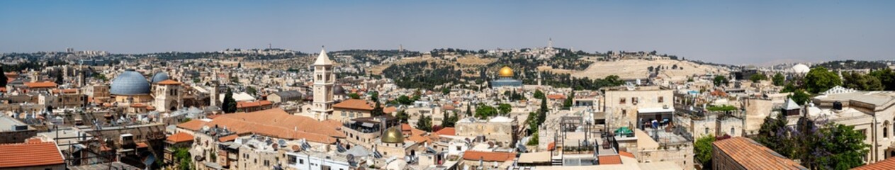 Panoramic view of Jerusalem from the wall