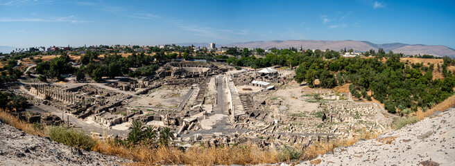 Panoramic view of Beit She'an Archaelogical site