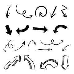 vector hand drawn minimalist arrow collection