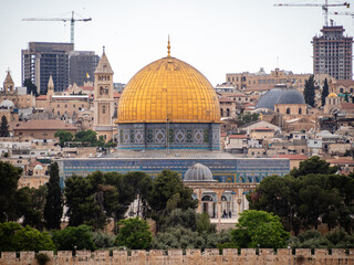 View of the Jerusalem Dome of the rock from outside the wall