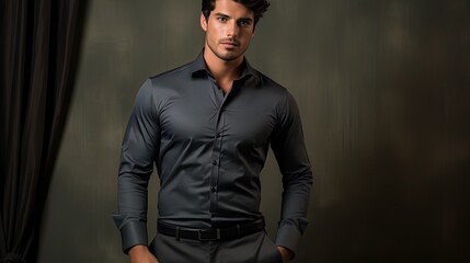 Fototapeta premium sophisticated dark grey shirt
