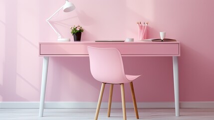 minimalist pink laptop desk