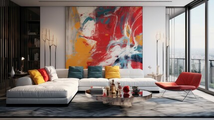 modern blurred interior design rug