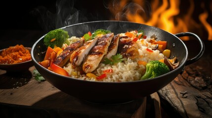 fluffy asian rice white