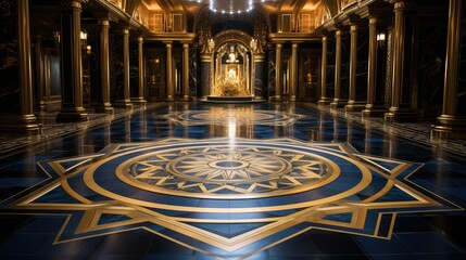 Obraz premium patterns blue and gold design