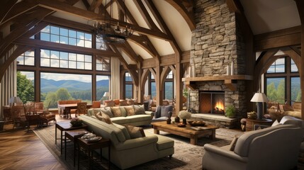 Fototapeta premium room estate timber frame