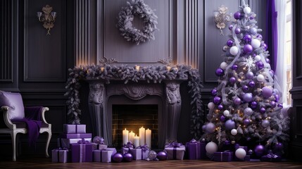 elegant purple christmas tree