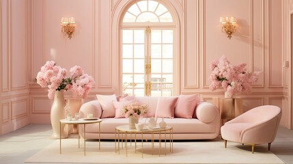 living pink gold design