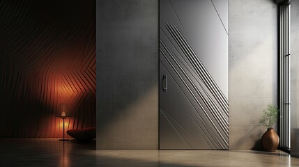 Obraz premium industrial blurred modern home interior door