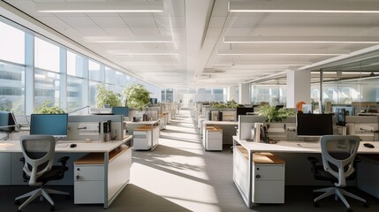 modern cubicle office interior