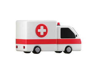 Medical ambulance vehicle icon 3d rendering vector illustration