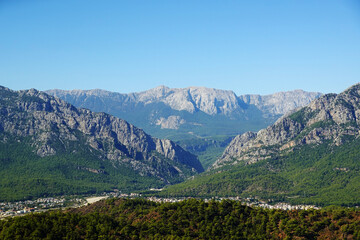 Obraz premium The view from Calis mountain, the mountain between Kemer and Camyuva 