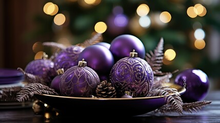 holiday christmas ornament purple In the second photo