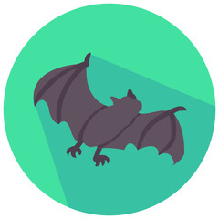 bat round flat vector icon