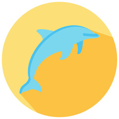 Fototapeta premium dolphin round flat vector icon