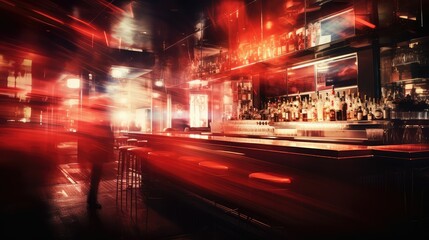 vibrant blurred red interior
