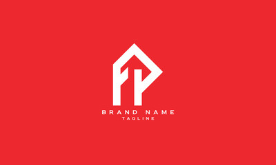 FP, PF, Abstract initial monogram letter alphabet logo design