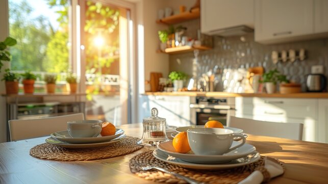 A sleek, minimalist Modern European kitchen boasts clean lines and ample natural light, creating an inviting space for culinary creativity