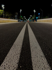 Deserted road in the dark night