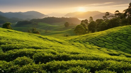 Obraz premium bushes golden monkey tea