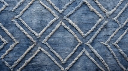 rug blue diamond pattern