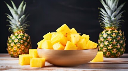 chunks cut pineapple fruit