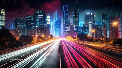 Obraz premium colors city lights night