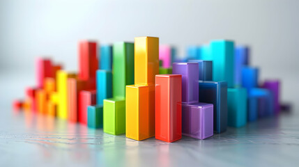 Abstract Spectrum of Business Strategies in 3D Flat Icons for Financial Growth and Innovation